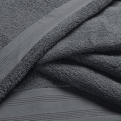 Ultra Soft 3 Pack Cotton Towel Set, Contains a Bath Towels 28x55 inch, a Hand Towels 16x24 inch & a Wash Coths 12x12 inch, Ideal Everyday use, Compact & Lightweight - Charcoal Grey