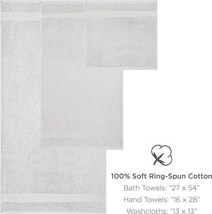 Arkwright Bathroom Hand Towels Set of 6 - Super Soft 100% Cotton, 600 GSM Quick Dry & Absorbent, Luxury Bath Essentials for Hotels, Spa, Hosts, and Vacation Rentals, Pewter Grey