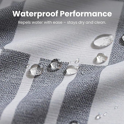 SLEEP ZONE Grey Checkered Shower Curtain Waterproof Curtains for Bathroom Decor Bathtub Geometic Shower Curtain 72" × 72"