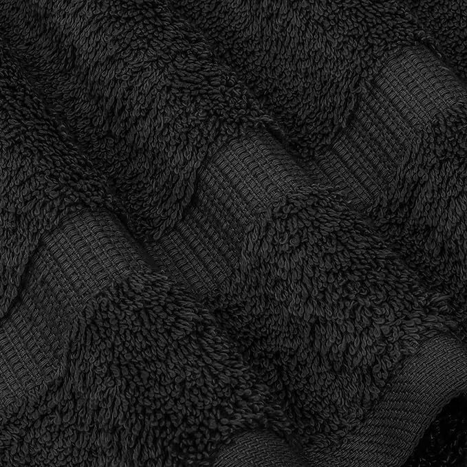 Chakir Turkish Linens Premium Cotton Absorbent Turkish Towels (Hand Towel - 4 Piece Black)