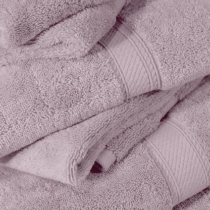 Superior Egyptian Cotton Pile 6 Piece Towel Set, Includes 2 Bath, 2 Hand, 2 Face Towels/Washcloths, Ultra Soft Luxury Towels, Thick Plush Essentials, Guest Bath, Spa, Hotel Bathroom, Purple