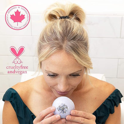 12 XXL Bubbly Organic Bath Bombs Gift Set for Women Men and Kids Designed in Canada Long Lasting Floaters Relaxing Aromatherapy Rich in Pure Essential Oils Healing Properties