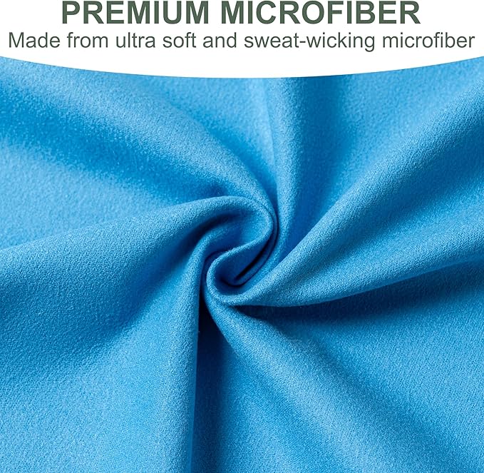 Camping Towel,2 Pack Microfiber Travel Sports Towel,Quick Dry - Super Absorbent - Ultra Compact -Ultra Soft - Lightweight.Suitable for Gym,Yoga,Trip,Beach, Shower, Backpacking,Pool(Blue)