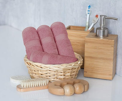Utopia Towels 8 Piece Luxury Towel Set – Majestic Plush, Super Absorbent & Quicker-to-Dry, Thick 100% Ring Spun Cotton Towels for Bathroom, Spa & Hotel – 2 Bath, 2 Hand, 4 Washcloths, Pink