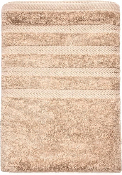 Hearth & Harbor Bath Towels for Bathroom - 100% Ring Spun Cotton Luxury Bathroom Towels - Soft & Highly Absorbent Bath Towels Set, 6 Piece Set, Beige