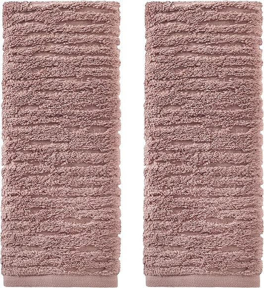 SKL Home CloudSoft Cotton Luxury 2-Piece Hand Towel Set, Clay