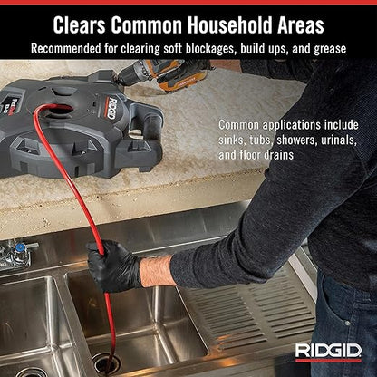 RIDGID 74978 K9-12 FlexShaft 1/4" x 30' Wall-to-Wall Professional Drain Cleaning Machine, Compact Drain Cleaner for 1-1/4" to 2" Pipes