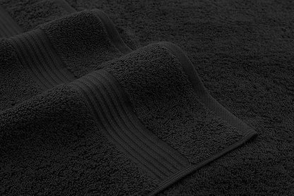 American Veteran Towel, 100% Cotton Turkish Bath Towels for Bathroom 4 Pack, 27x54 Extra Large Premium Soft Drying Bathroom Towels, Black