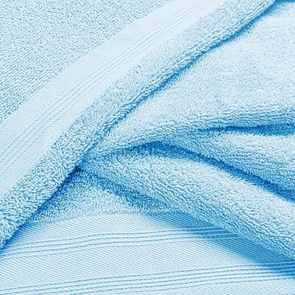 Cotton 2 Pack Oversized Bath Towel Set 28x55 inches, Large Bath Towels, Ultra Absorbant Compact Quickdry & Lightweight Towel, Ideal for Gym Travel Camp Pool - Sky Blue