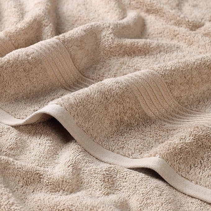 Superior Egyptian Cotton 8-Piece Hand Towel Set, Towel Basics For Quick Dry, Absorbent Small Towels, Facial, Spa, Kitchen, Bathroom Essentials, Apartment, Guest Bath, Soft, Washcloth, Taupe