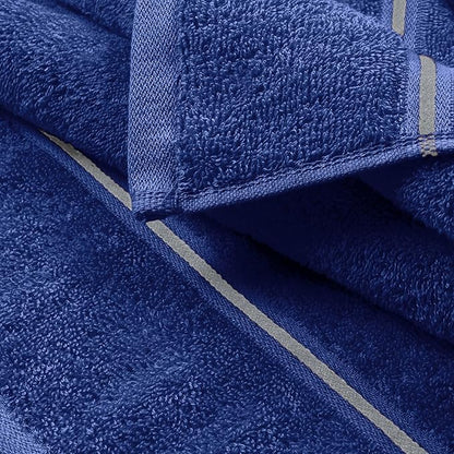 MyOwn Ultra Soft 6 Pack Cotton Towel Set, Contains 2 Bath Towels 28x55 inch, 2 Hand Towels 16x24 inch & 2 Wash Coths 12x12 inch, Ideal Everyday use, Compact & Lightweight - Navy Blue