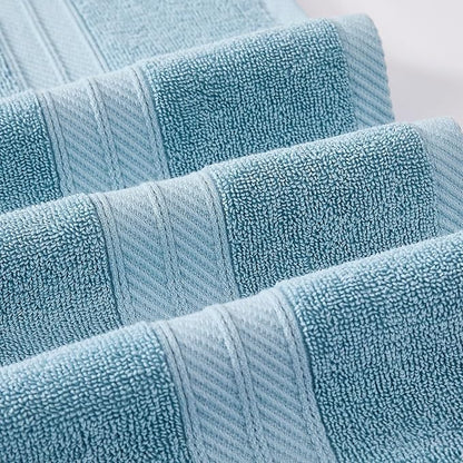 Modern Threads Trefoil Filigree 6-Piece 100% Cotton Towel Set – Reversible Yarn Dyed Jacquard – Includes 2 Bath Towels, 2 Hand Towels, 2 Washcloths – Absorbent, Quick Dry, Soft & Durable – Sky Blue