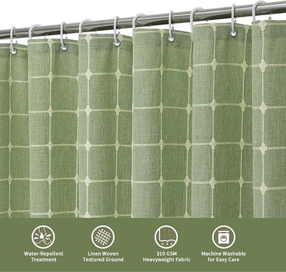 MitoVilla Boho Small Stall Shower Curtain 36 x 72, Sage Green Half Size Narrow Polyester Linen Tassel Cloth Fabric Shower Curtains for Chic Modern Farmhouse Country Bathroom Decor