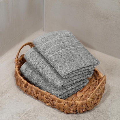 Tens Towels Pack of 6 Hand Towels, 100% Cotton, Lighter Weight, Quick to Dry, 16 x 28 Inches, Super Soft & Absorbent, Perfect for Bathroom & Kitchen, Cool Grey