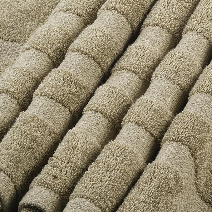 SOFE H&L | Olea Luxury Turkish Cotton Hand Towels Set of 4 Green | Premium, Soft, Durable, Absorbent | Hotel Quality Plush Towels and Thick Towel Sets