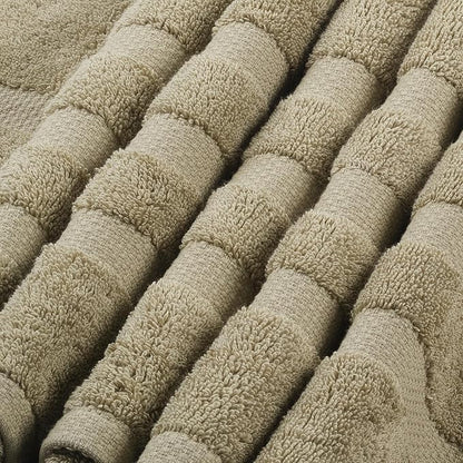 SOFE H&L | Olea Towel Set | 100% Cotton Premium Turkish Towels for Bathroom | Soft, Absorbent, Durable (Green, Set of 4 - Washcloth)