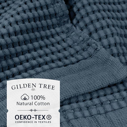 GILDEN TREE Waffle Bath Sheet Quick Dry Towel, Thin Luxury Bath Towels, 40x80 Large Bath Towels 2 Pack Bath Sheets, Modern Style (Midnight Blue)