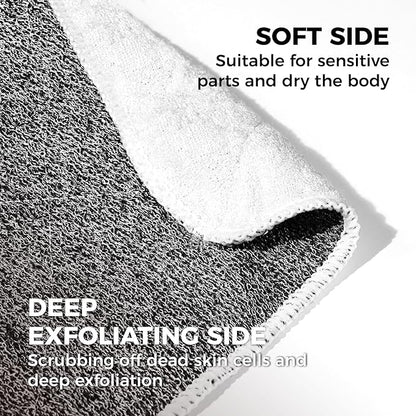 ZOMCHI 2 Count Washcloth, Exfoliating Washcloth for Dead Skin Removal, Dual Sided Exfoliating Washcloths (Deep and Soft)