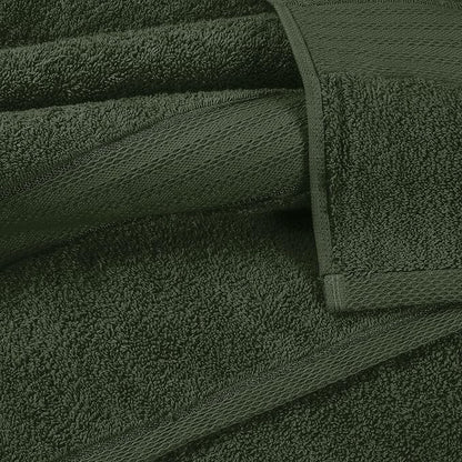 GLAMBURG 700 GSM Premium Cotton 2-Pack Oversized Extra Large Bath Sheet Set - 100% Combed Cotton - 2 Bath Sheets 35x70 - Luxury Hotel & Spa Quality - Durable Ultra Soft Highly Absorbent - Olive Green