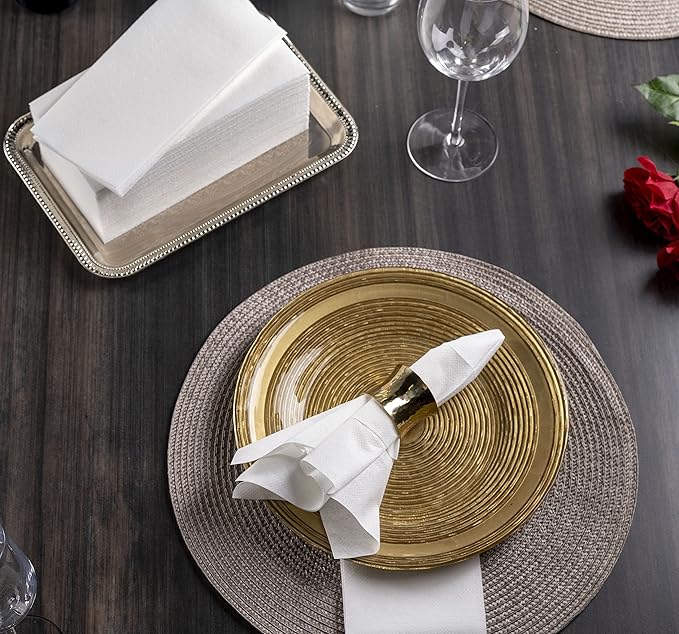 Disposable Linen-Feel Guest Towels [MEDIUM SIZE - Pack of 1500] - Disposable Cloth-Like Hand Towels - Soft And Absorbent Paper Napkin For Kitchen, Bathroom, Party, Wedding, Or Event