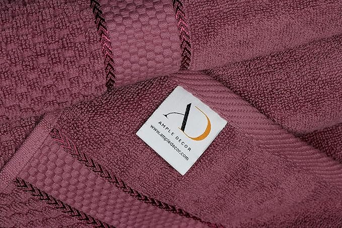 Ample Decor 100% Cotton Grape Purple Hand Towel for Kitchen Set of 52, Absorbent Premium Quality, for Bathroom, Hotel, Spa, Gym, Kitchen - 18 X 28 Inch