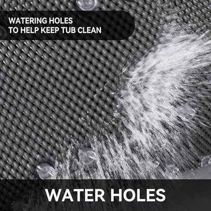 Double Layer Foam Non Slip Bathtub Mat 37x17in, More Comfortable and Thicker Tub Mat Than Ordinary Foam Shower Mat, Bath Mat for Tub with Suction for Comfort and Safety (Black, 36'' x 17'')