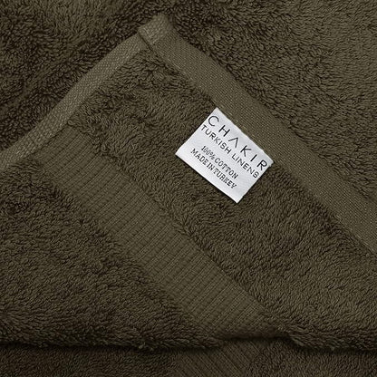 Chakir Turkish Linens 100% Cotton Premium Turkish Towels for Bathroom | 16'' x 30'' (4-Piece Hand Towel, Cocoa)