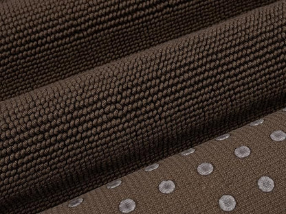 Cotton Paradise 100% Cotton Non Slip Bath Mats for Bathroom, 20x34 inch Soft Absorbent Quick Dry Machine Washable Floor Bath Mat, Brown Bath Rug