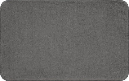 American Soft Linen 21x32 Fluffy Foamed Slip Reducer Bath Rug, Machine Washable Area Bath Mat Rugs for Bathroom, Gray