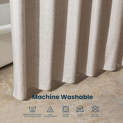 SLEEP ZONE Beige Shower Curtain Waterproof Curtains for Bathroom Decor Bathtub Geometric Shower Curtain 72" × 72"