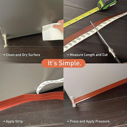 Weather Stripping Door Seal Strip - Silicone Sealing Tape for Weather Stripping Around Doors Windows Showers Etc. - Tough and Flexible Door Weather Seal That Stops Draft - (Brown 35mm)