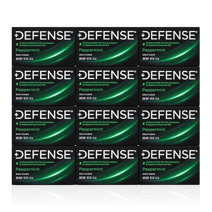 Defense Soap 12pk All Natural Peppermint Bar Soap for Men | Made by Wrestlers with Tea Tree Oil & Eucalyptus Oil to Promote Healthy Skin