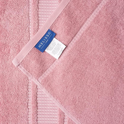 Melissa Linen, 2 Piece Hand Towel Set, 100% Turkish Cotton Face Hand Towels for Bathroom, 20 in x 35 in, Absorbent, Quick Dry, Durable and Soft, Spa and Hotel Quality, Light Pink