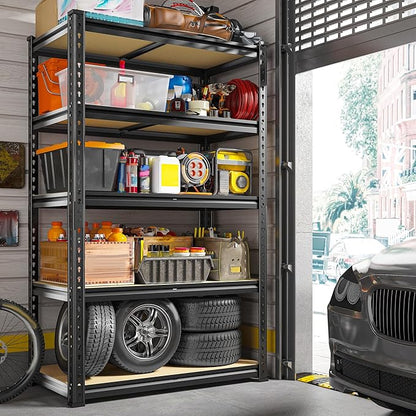 REIBII Storage Shelves 2020LBS Garage Shelving Heavy Duty Metal Shelving 5 Tier Metal Shelf for Garage Pantry Closet Kitchen Basement 28" W x 12" D x 59.8" H, 4 Pack