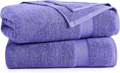 LANE LINEN 100% Pure Cotton Pack of 2 Bath Sheets (35"x66") - Fade Resistant, Machine Washable & Highly Absorbent Extra Large Towel Set - Oversized Luxury Towels for Bathroom, Hotel & Spa - Blue Irish