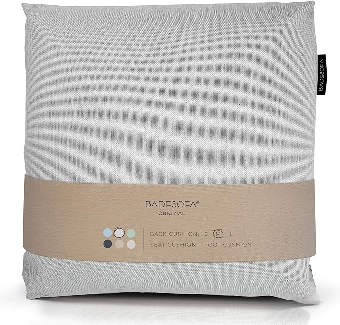 BADESOFA® Luxury Bath Pillow M - Lusciously Soft & Comfortable Tub Pillow for Bathtub - Washable & Quick-Drying Bath Back Pillow - Non-Slip Full Body Tub Pillow - Luxury Spa Cushion in Grey