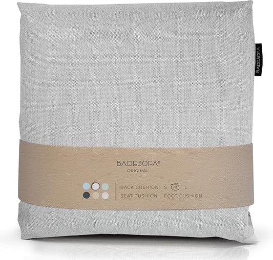 BADESOFA® Luxury Bath Pillow M - Lusciously Soft & Comfortable Tub Pillow for Bathtub - Washable & Quick-Drying Bath Back Pillow - Non-Slip Full Body Tub Pillow - Luxury Spa Cushion in Grey