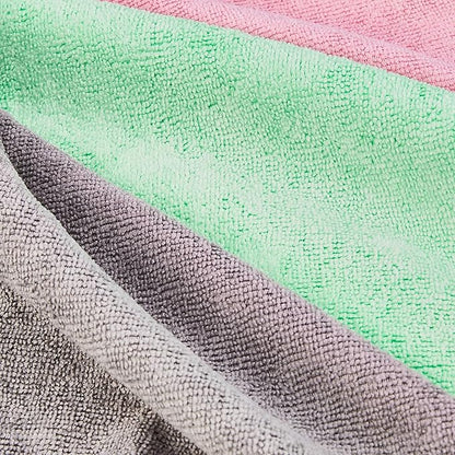 Amazon Basics Microfiber Cleaning Cloths, Non-Abrasive, Reusable and Washable, Pack of 36, Green/Gray/Pink, 16" x 12"