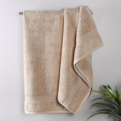 Superior Egyptian Cotton Bath Towel Set, Home Bathroom Towels, Master, Guest Bath, Decor Essentials, Quick Dry, Absorbent, Large Body Towels, Spa, Hotel, Resort, Adult, Kids, Set of 2, Taupe