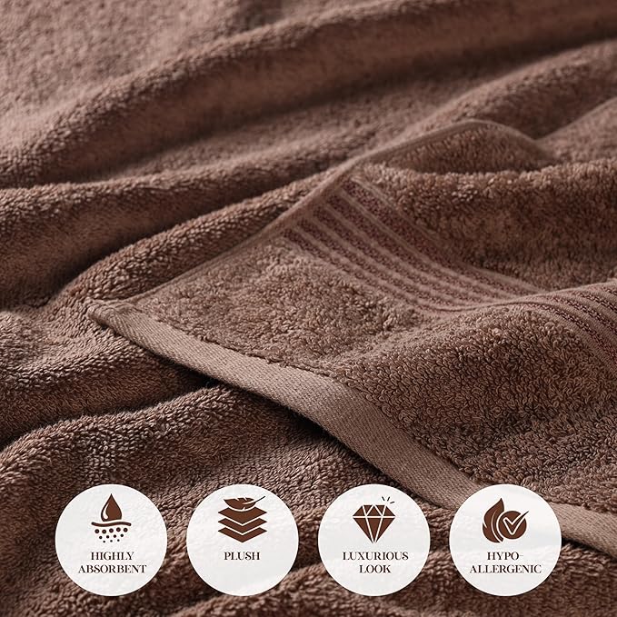 Superior Egyptian Cotton 2-Piece Bath Sheet Towel Set, Oversized Body Towels For Adults And Kids, Large Towel For Bath, Shower, Guest Bathroom, Spa, Gym, Resort, Essentials, Airbnb, Mocha