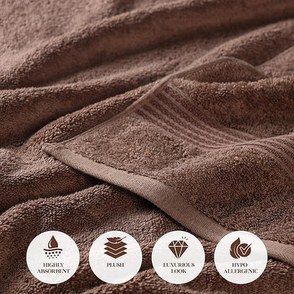 Superior Egyptian Cotton 2-Piece Bath Sheet Towel Set, Oversized Body Towels For Adults And Kids, Large Towel For Bath, Shower, Guest Bathroom, Spa, Gym, Resort, Essentials, Airbnb, Mocha
