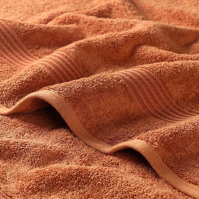 Superior Egyptian Cotton Bath Towel Set, Towels for Home Bathroom, Master Bath, Decor Essentials, Quick Dry, Absorbent, Large Body Towels, Spa, Hotel, Resort, Adult, Kids, Set of 4, Caramel Brown