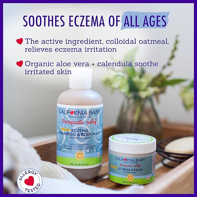California Baby Eczema Cream | Steroid-Free Eczema Treatment | Colloidal Oatmeal + Aloe Vera | Soothing Eczema Lotion For Kids + Adults | 57 g / 2 oz.