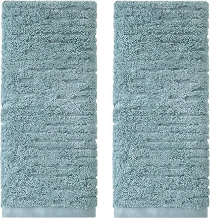 SKL Home CloudSoft Cotton Luxury Hand Towel 2pc Set for Bath/Kitchen/Bar & Gift, Teal