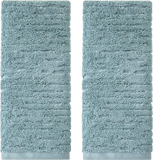 SKL Home CloudSoft Cotton Luxury Hand Towel 2pc Set for Bath/Kitchen/Bar & Gift, Teal
