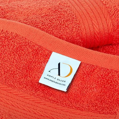 Ample Decor Washcloths Pack of 200 12 X 12 Inch, 600 GSM 100% Cotton Soft Absorbent, Premium Quality Durable Machine Washable, Ideal for Bathroom, Pool, Hotel, Spa – Orange