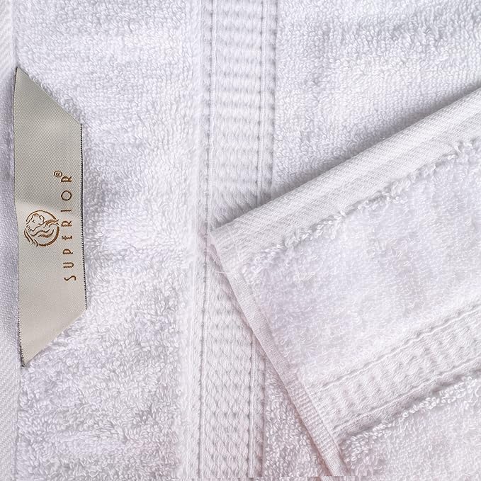 BLUENILEMILLS Madison Egyptian Cotton Towels, Towel Set for Bathroom, Shower, Hotel, Plush, 800 GSM, Highly Absorbent and Ultra-Soft Towels, Bath Essentials, 8 Piece Assorted Towel Set, White