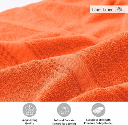 LANE LINEN Extra Large Bath Towels - Zero Twist 100% Cotton Bath Sheets, Large Towels for Bathroom, Quick Dry Bath Sheet Set, Super Soft Shower Towels, Absorbent Bathroom Towels Set of 4- Tiger Lily