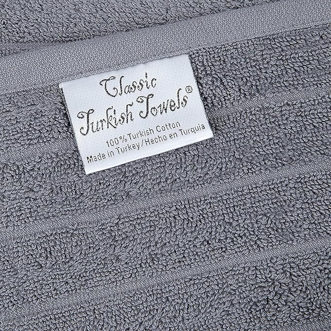 Classic Turkish Towels CTT - Premium 2 Piece Jumbo Bath Sheets, 100% Turkish Cotton, Absorbent & Ultra Comfy Bath Towel Sheets for Hotels & Spa | 40"x65" (Grey)