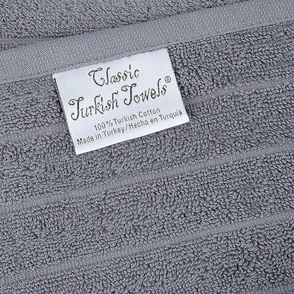 Classic Turkish Towels CTT - Premium 2 Piece Jumbo Bath Sheets, 100% Turkish Cotton, Absorbent & Ultra Comfy Bath Towel Sheets for Hotels & Spa | 40"x65" (Grey)